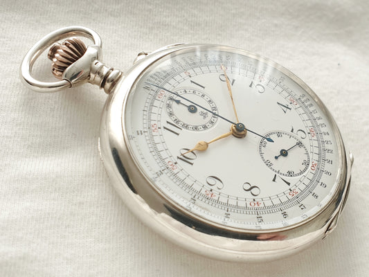 Silver Swiss chronograph tachymeter