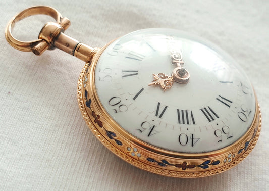 Gold enameled French verge fusee