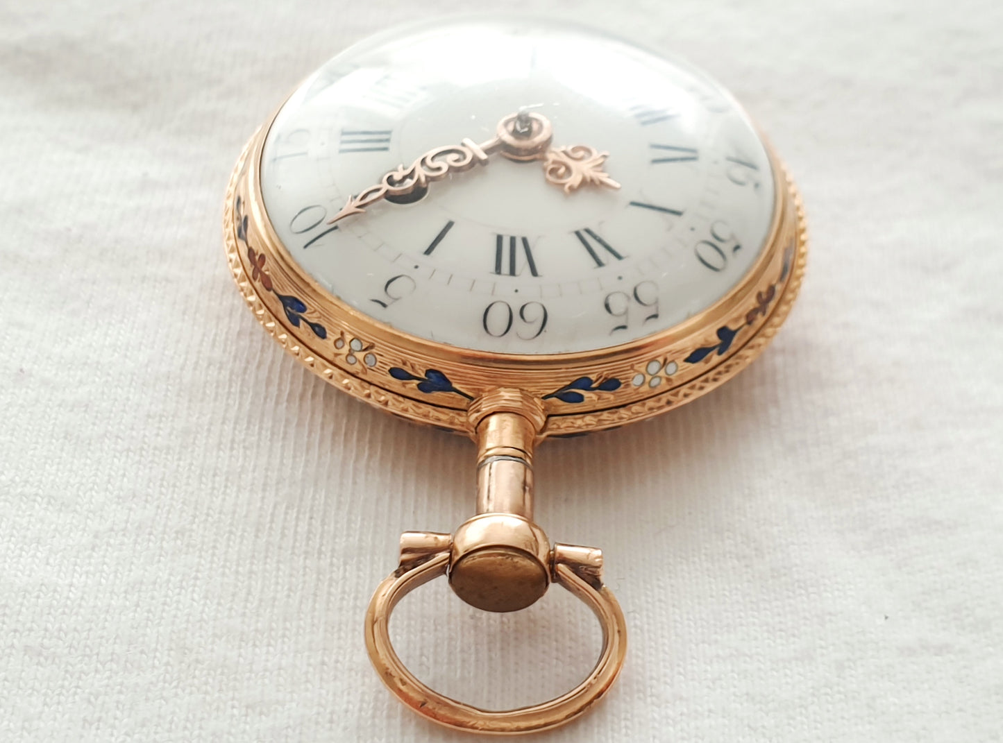 Gold enameled French verge fusee