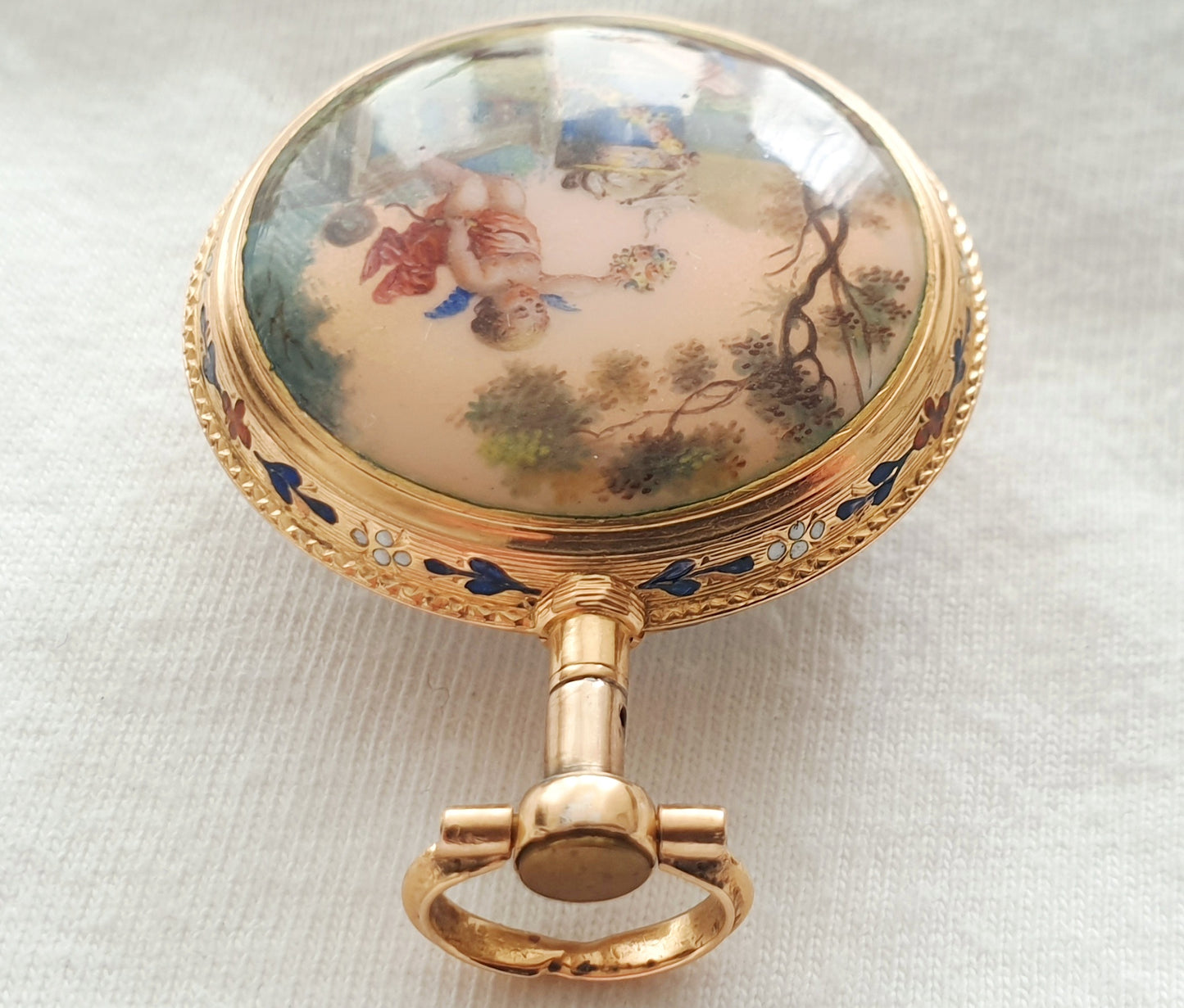 Gold enameled French verge fusee