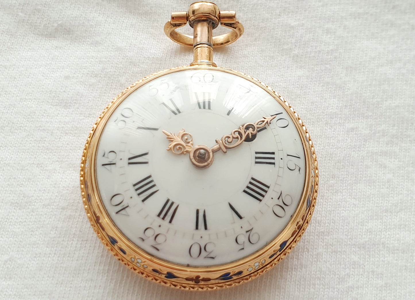 Gold enameled French verge fusee