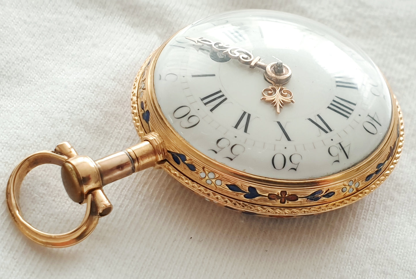 Gold enameled French verge fusee